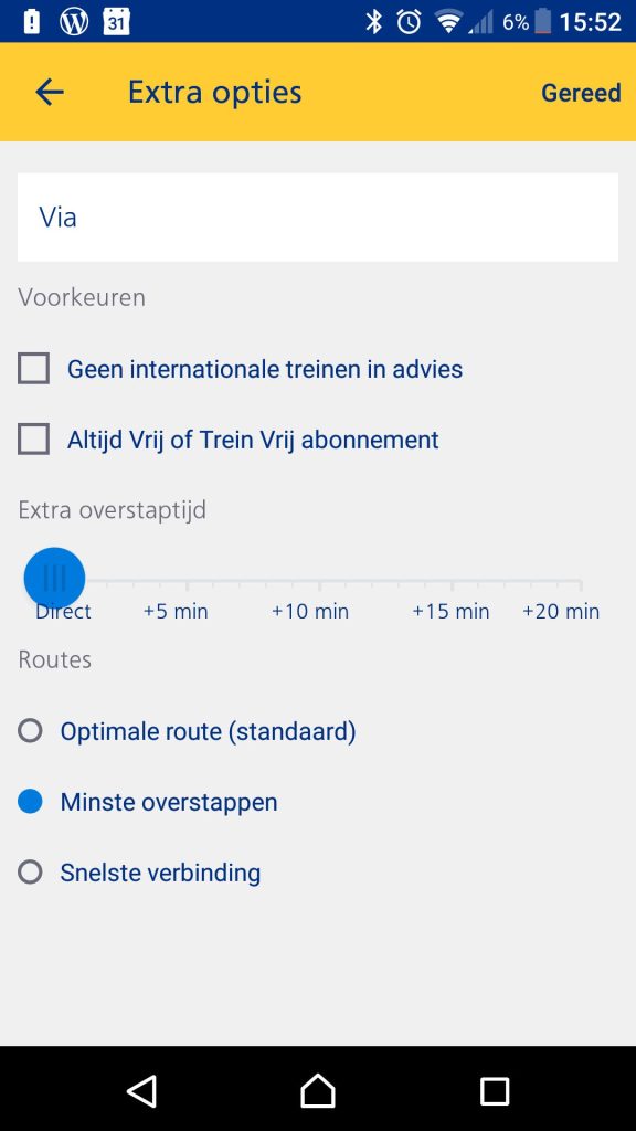 Extra overstaptijd in de NS reisplanner