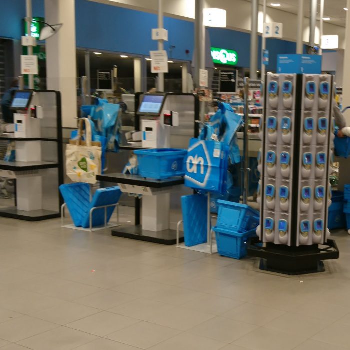 De zelfscankassa's bij Albert Heijn.