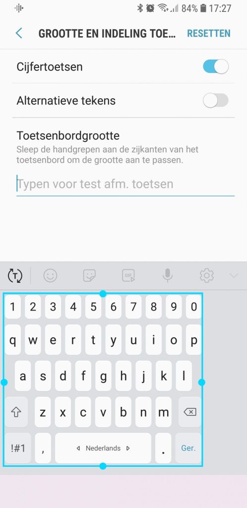 De grootte en de indeling van het toetsenbord aanpassen