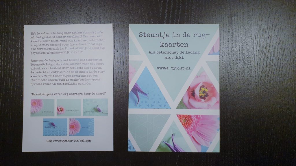 De flyer van de Steuntje in de rug-kaarten