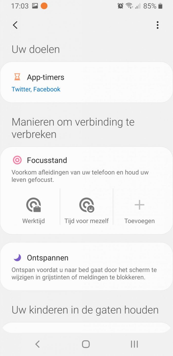 Digitaal Welzijn van Samsung