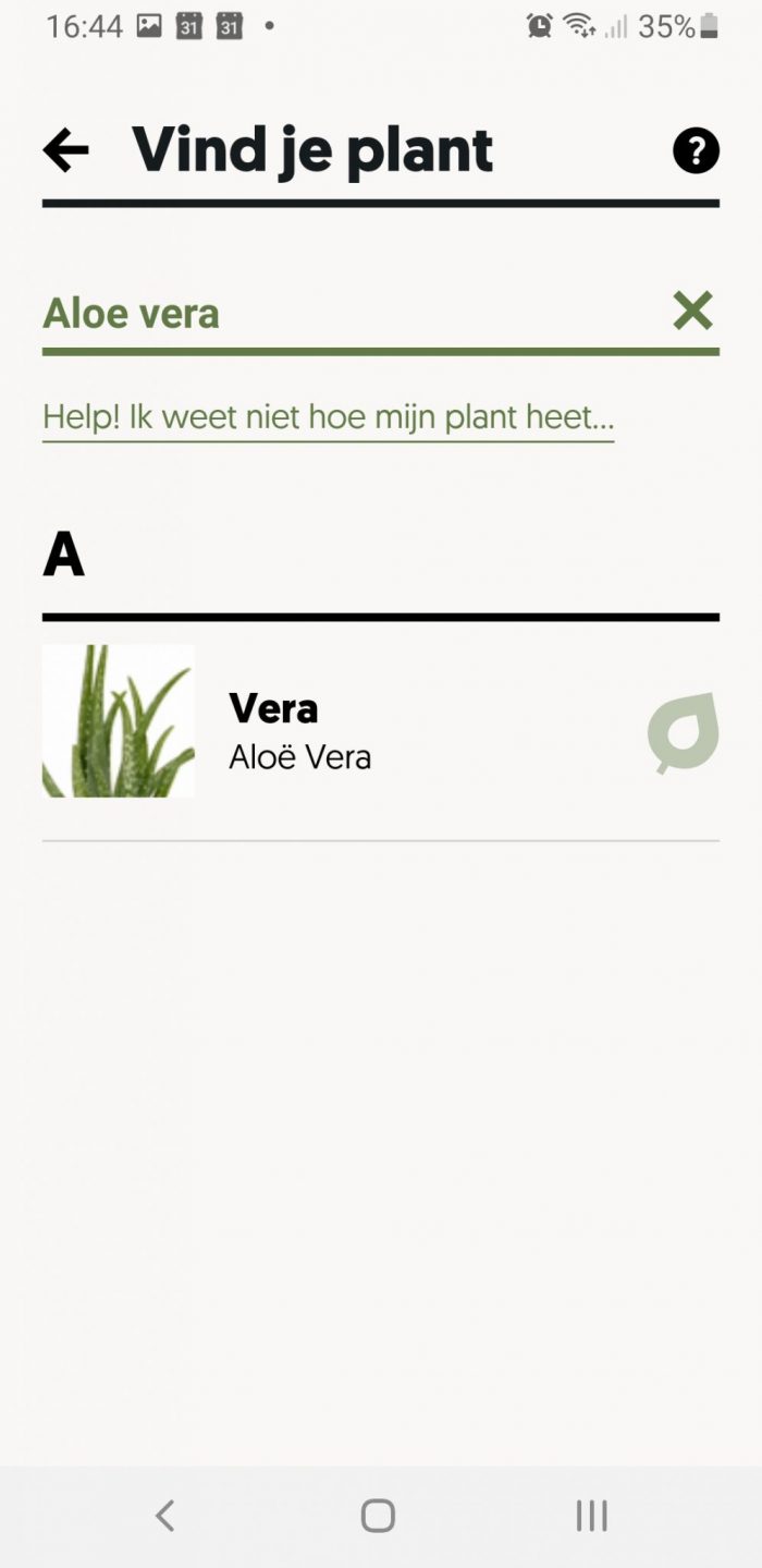 Plant selecteren